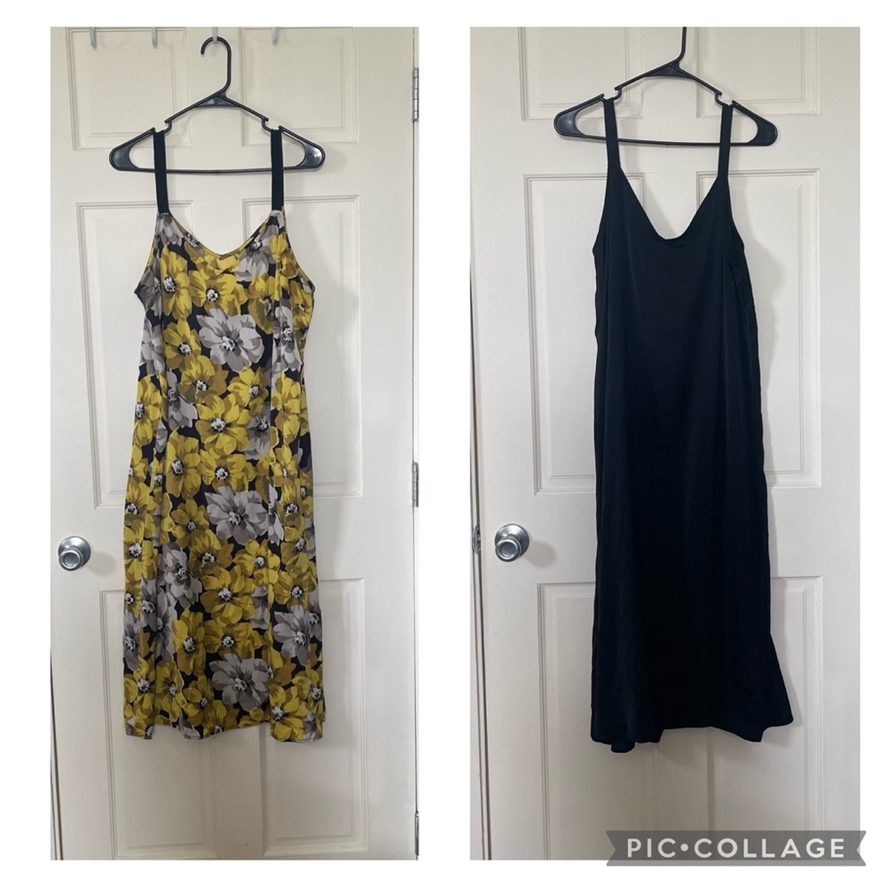2 for 19 Who What Wear slip dresses black and floral size xl
